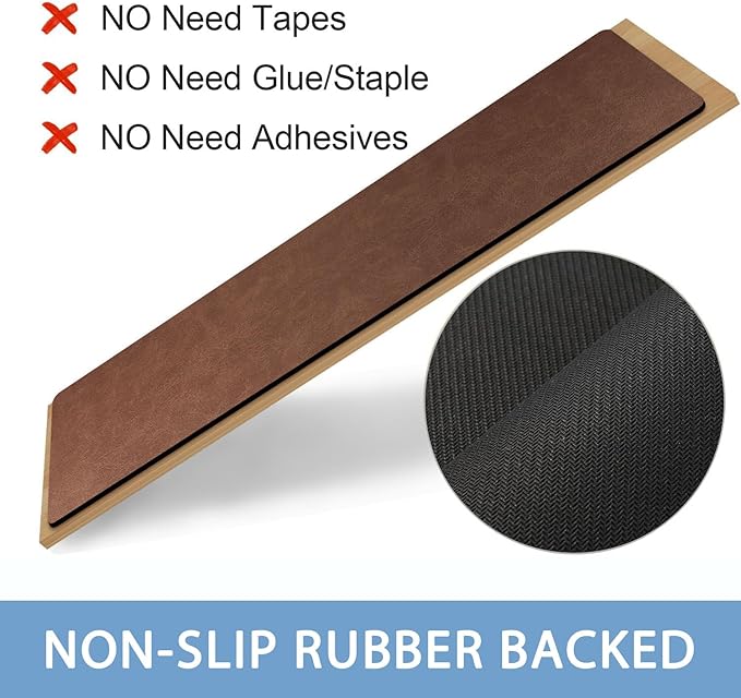 Rubber Carpet Stair Treads Non Slip Set of 15, 8"x30" Stairway Mat Stair Rug, Reusable Staircase Covers Step Pads for Pet, Kids and Elderly, Deep Brown
