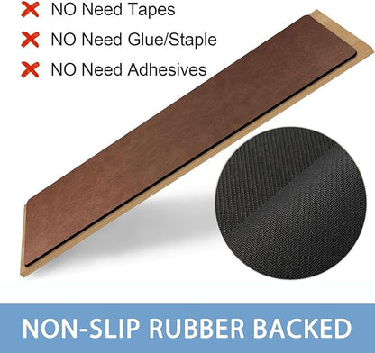 Rubber Carpet Stair Treads Non Slip Set of 15, 8"x30" Stairway Mat Stair Rug, Reusable Staircase Covers Step Pads for Pet, Kids and Elderly, Deep Brown
