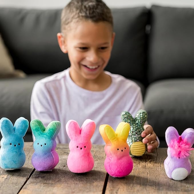 Animal Adventure | 4" Blue Green Ombre Palm Pet Bunny Peeps Plush | Easter Basket Stuffed Animals for Kids | Marshmallow Candy | Huggable Soft Plushie Stuffers Buddy Toy | Collectable Gifts | Aged 3+