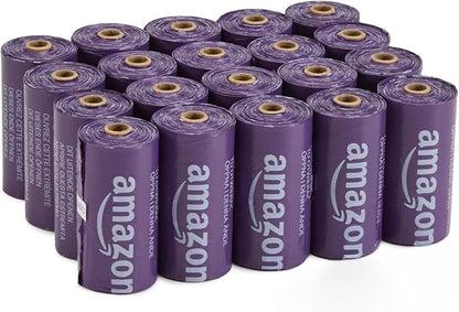 Amazon Basics Premium Lavender Scented Standard Dog Waste Bags, 300 Count (15 Pack of 20)