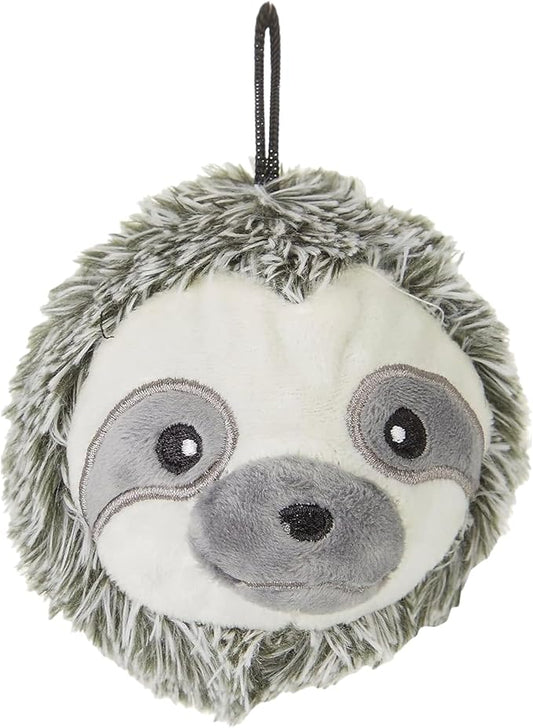 Pet Lou 4 Inch Squeaky Sloth Ball Dog Plush Toy, Stuffing-Free Soft Plush, Durable Bouncy Squeaker Ball, Floats in Water, Small & Medium Breed Chew Toys