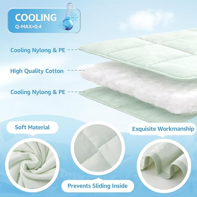 PICK FOR LIFE Cooling Blanket for Dogs, 0.4 Q-MAX Pets Cooling Comforter Throw for Bed Cover, Summer Blanket for Large Dogs Washable, Soft Lightweight Cold Mats for Pet Hot Weather (30"×40"/Green)