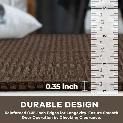 KOZYFLY Runners for Hallways 2x5 ft Washable Kitchen Runner Non Slip Rubber Backed Hall Runners Cotton Entryway Runner Rugs Floor Carpet for Indoor Backdoor Bedroom Kitchen, Reddish Brown/Coffee