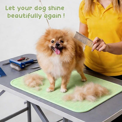 Dog Grooming Table Mat Pad Non Slip，Silicone Durable Premium Non-Slip Dog Bath Mat，Slip Mat - Bathing Mat for Pets，22.45inchX15.75inch (Green)