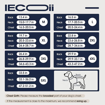 IECOii Dog Cold Weather Coats - Adjustable Snowsuit Reflective Large Dogs Hunting Vest for Pitbull, Waterproof Winter Snow Jacket for Varying Chest Breeds, Mashine Washable, Khaki, Sizes XL
