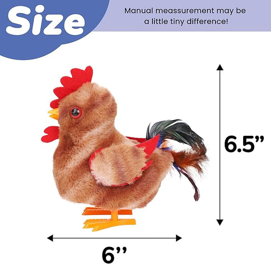 Hopearl Walking Chicken Pet Crow Chick Interactive Electronic Plush Toy Farm Animals Animated Gifts for Toddlers Birthday, Brown, 8''