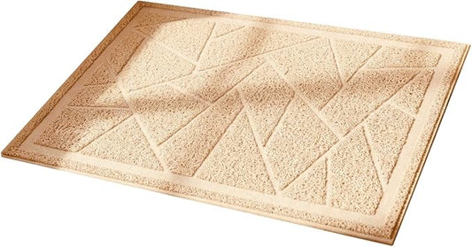 WePet Cat Litter Box Mat, Kitty Premium PVC Pad, Durable Trapping Rug, Phthalate Free, Urine-Resistant, Scatter Control, Mosaic, L 35 x 23 Inch, Beige