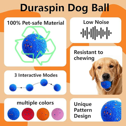 Interactive Dog Toys: Smart Dog Ball – Auto-Bounce, Vibrating & Jumping Action! Durable Duraspin Design for Aggressive Chewers. Rechargeable & Long-Lasting, Keeps Dogs Busy and Entertained Pink.