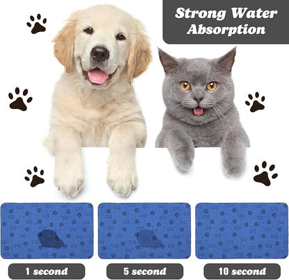 Dog Food Mats,Cat Absorbent Water Bowl Feeding Mats Pet Placemats for Food and Water Spot 17 * 30 inch
