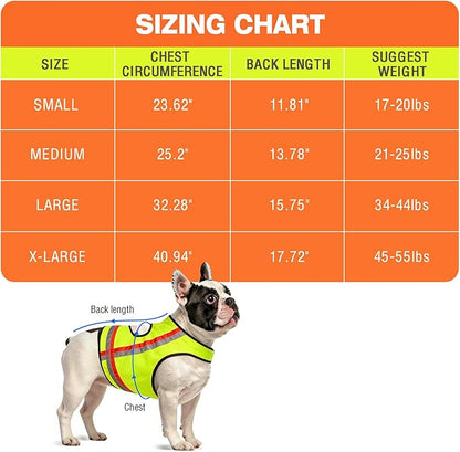 Miyake Reflective Dog Vest, High Visibility Dog Safety Vest for Night Walking, Dog Hunting Vest for Outdoor, Hi-Vis Fluorescent Yellow