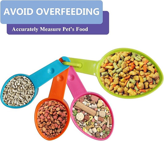 Rypet Dog Food Scoop Set of 4 - Plastic Measuring Cups for Dog, Cat and Bird Food (Random Color)