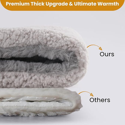 Self Warming Cat Bed, 2 Pack 22x16 Inch Reversible Two-Sided Use Self Heating Mat for Cats and Dogs, Washable Pets Crate Pad for Indoor & Outdoor Use, Non-Slip & Cozy Flannel Base
