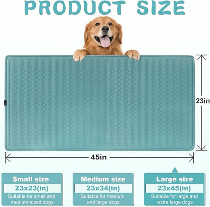 Large Dog Cooling Mat 45x23 in,Ice Breathable Fabric, Solid Silicone Honeycomb Heat Dissipation Structure, Long-Lasting Coolness Cooling Mat for Dogs(Q-Max>0.5) Washable& Non-Toxic