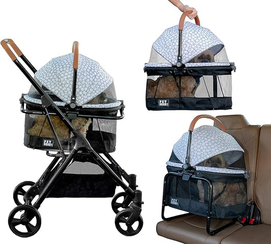 Pet Gear, A Vermont Family Owned Company Since 1936, 3-in-1 Travel System, View 360 Stroller Converts to Carrier and Booster Seat with Easy Click N Go Technology, for Small Dogs & Cats, 4 Colors