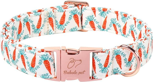Easter Dog Collar, Cute Carrot Easter Collar for Boy Girl Dogs, Adjustable Heavy Duty Spring Holiday Dog Collars for Small Medium Large Dogs with Metal Buckle XL