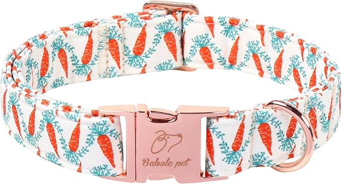 Easter Dog Collar, Cute Carrot Easter Collar for Boy Girl Dogs, Adjustable Heavy Duty Spring Holiday Dog Collars for Small Medium Large Dogs with Metal Buckle XS