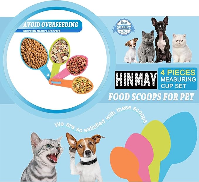 Pet Food Scoops Plastic Measuring Cups Set for Dog Cat and Bird Food, Set of 2