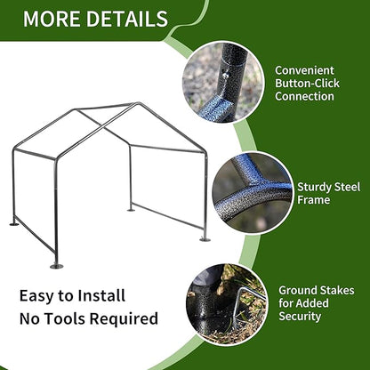Summertrail Extra Large Dog House Outside, Dog Tent Outdoor, Big Dog Shade Shelter Doghouse Canopy with Three-Sided Mesh Windows, Sun Rain Cover for Pet Cat Livestock 4'x 4'x 3.3' Khaki
