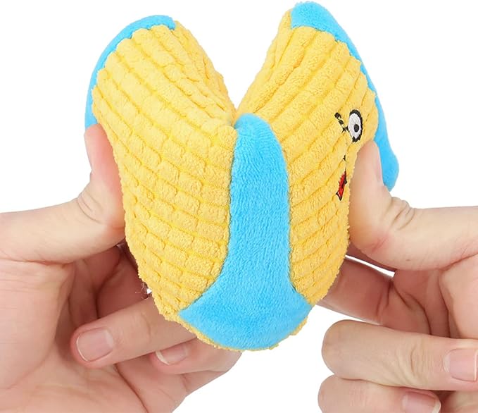 Squeaky Dog Toy, Plush, Blue - Funny Dog Chew Toys for Small Medium Dogs, Good for Dental Health