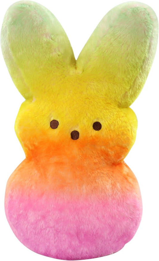 Animal Adventure | 15" Rainbow Shaggy Bunny Peeps Plush | Easter Basket Stuffed Animals for Kids | Marshmallow Candy | Huggable Ultra Soft Plushie Stuffers Buddy Toy | Collectable Gifts | Aged 3+