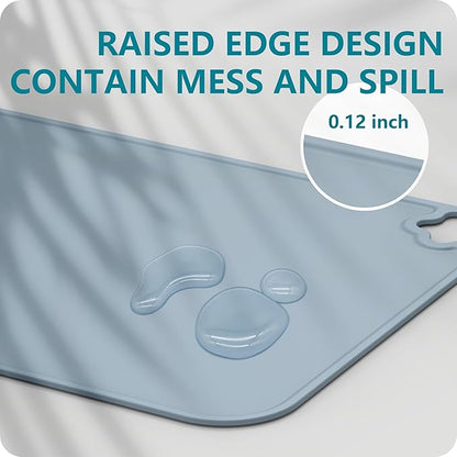 Cutebe Silicone Placemat for Toddles Kids Non-Slip Reusable Portable Kids Placemats for Dinning Table Heat Resistant Placemats, Baby Placemat Stain Resistant Silicone Mat for Dining Table 3 Pack