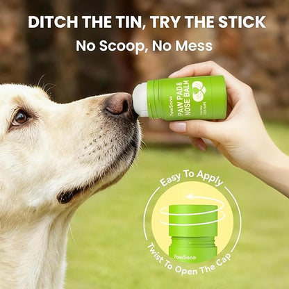 Lick-Safe Dog Paw & Nose Balm with Coconut Oil | All-Natural Moisturizer & Soother for Dry, Cracked Pads & Snout | Heat & Cold Pavement Protection Wax | Horse Hoof, Joint Care, 2.6 oz (75g)