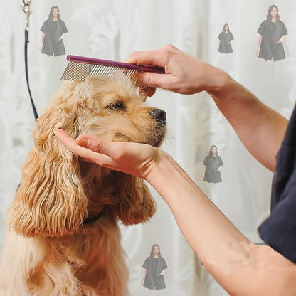 Gliitatu Dog Grooming Smock Barber Jackets for Women Men Professional Pet Groomer Smock Cosmetologist Barber Smock (M)