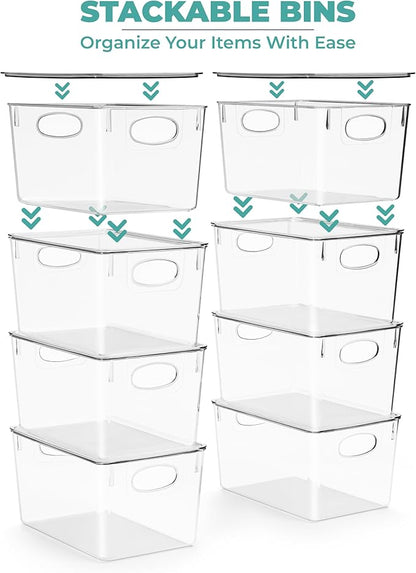 Sorbus Large Clear Plastic Storage Bins with Lids, Stackable Toy Storage Bins, Clothes, Medicine, Makeup, Closet, Art Supply, Bathroom, Shoe, Toy Storage Organizer (2 Pack)