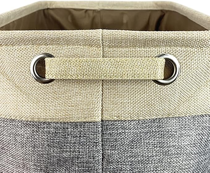 Personalized Foldable Storage Basket with Cute Dog Yorkie Collapsible Sturdy Fabric Pet Toys Storage Bin Cube with Handles for Organizing Shelf Home Closet, Grey and White