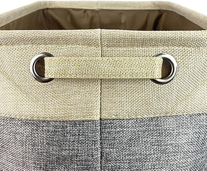 Personalized Foldable Storage Basket with Cute Dog Yorkie Collapsible Sturdy Fabric Pet Toys Storage Bin Cube with Handles for Organizing Shelf Home Closet, Grey and White