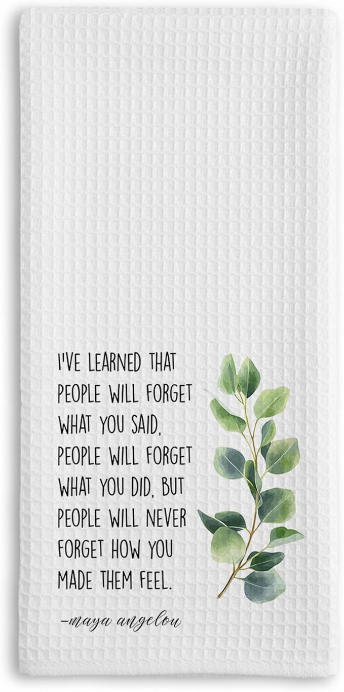 Inspirational Kitchen Hand Towel, Hostess Gift for Women, Christian Quote Waffle Weave Towel, Faith Decor Accent for Kitchen or Bathroom