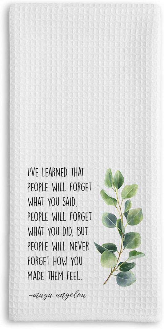 Inspirational Kitchen Hand Towel, Hostess Gift for Women, Christian Quote Waffle Weave Towel, Faith Decor Accent for Kitchen or Bathroom
