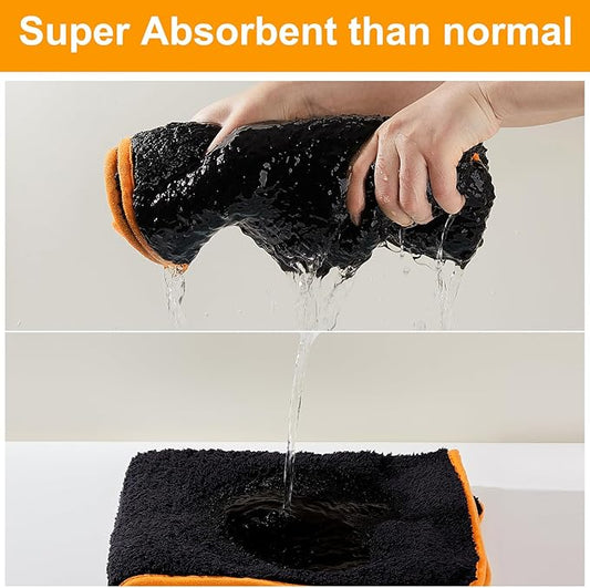 Bienbee Dog Bathrobe, Quick Drying Super Absorbent Dog Robes for After Bath, Warm Keeping Dogs Towel, Dogs Bath Supplies, Black L