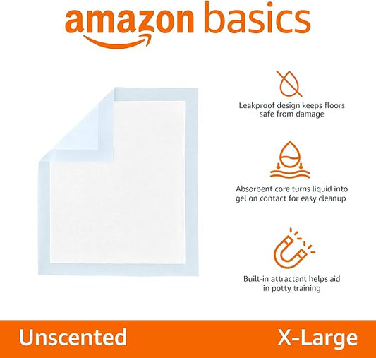 Amazon Basics Basic Disposable Dog Training Pads,XL, 15 Pack