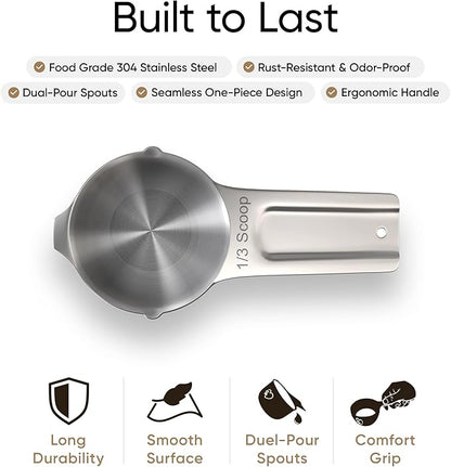 Color Up ⅓ Cup Pet Food Scoop – Stainless Steel Dog Food Scoop Cup – Rust-Resistant, Durable Measuring Scoop for Dogs, Cats, Birds & Rabbits – Ideal for Dry Food & Treats