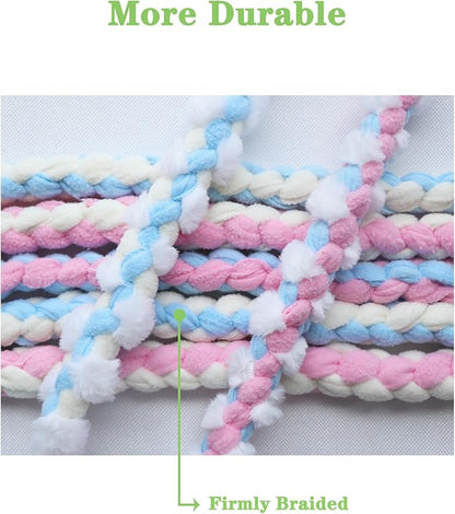 Baba&Nana Braided Fleece Dog Tug Toy, 2026 St. Patrick's Day Gifts for Your Furry Dog Friend, Assorted Colors Tug Rope Toys, Interactive Tug of War Toy for Agility Dogs (Four-Leaf Clover Style)