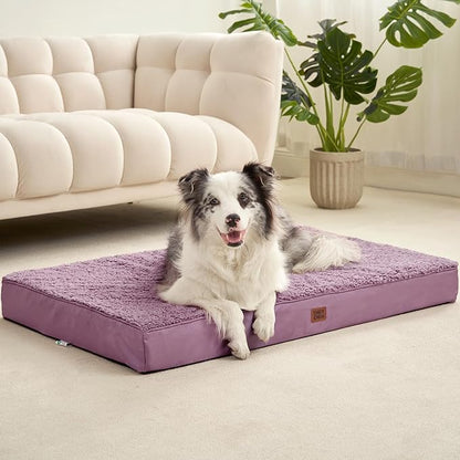 EHEYCIGA Orthopedic XXL Dog Beds for Jumbo Dogs with Removable Washable Cover, Fog Purple, 50x36