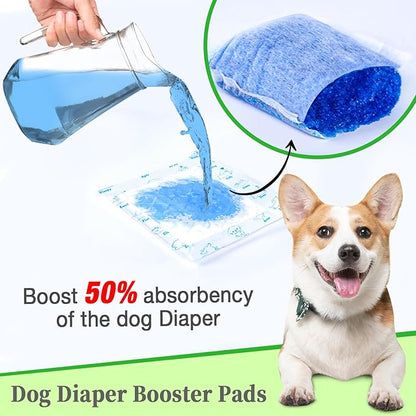 Dog Diaper Liners Booster Pads, 150ct Disposable Dog Diapers Inserts Male Female for Washable Doggie Belly Bands Wraps Covers Period Panties(Large)