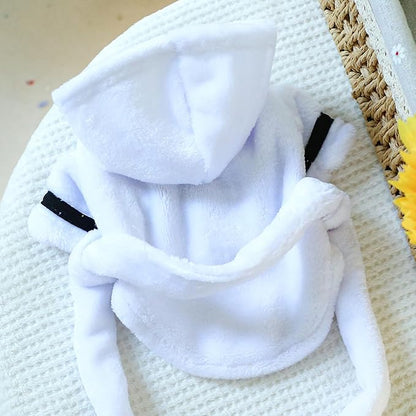Dog Bathrobe Fast Absorbent Hooded Bath Towel Small Dog Thickened Luxury Pajamas Sleepwear Super Soft Microfibre Pet Bath Robe Nightwear Dog Drying Coat Bag for Puppy Cats Chihuahua Yorkie Poodle
