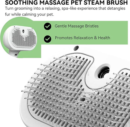Pet Steam Brush, 3-in-1 Spray Hair Removal Comb for Dog and Cat, Steam for Shedding and Grooming, Spritz Defur Comb, Water Brush for Long & Short Haired Pets