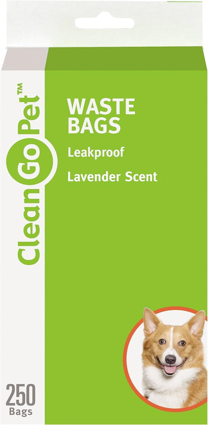 Clean Go Pet Lavender Scent Doggy Waste Bags, 250-Count, Quick-Tie Handles Poop Bags