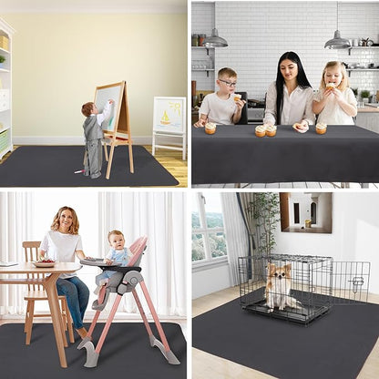 Baby Splat Mat for Under High Chair, 60 x 60 Inch Splash Mat, Waterproof and Washable Spill Mat, Anti-Slip Floor Protector