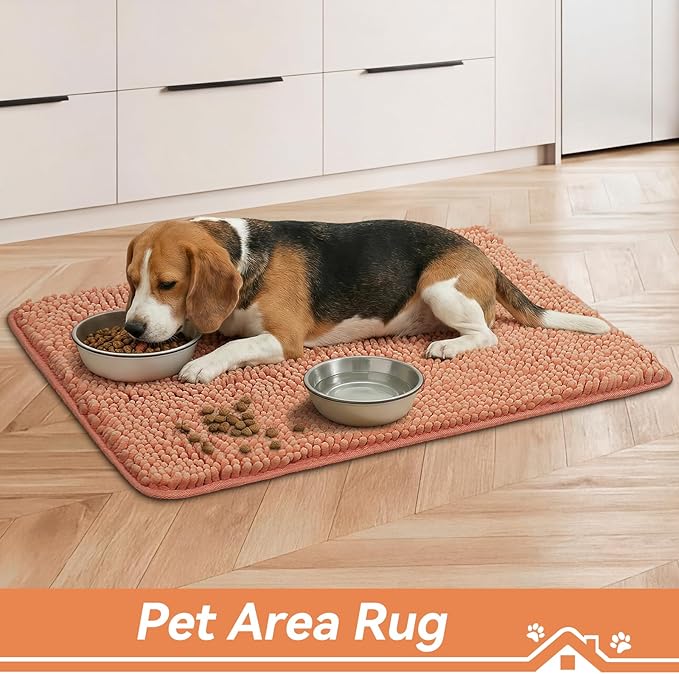 Bcoimo Super Absorbent Dog Door Mat, 36"*24" Anti Slip Mat for Muddy Paws, Pet Rugs for Dirty Paws Washable That Absorbs Moisture and Dirt, for Dog Cage and Pet Resting Carpet