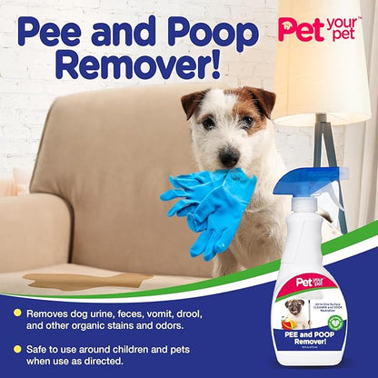 Dog Pee and Poop Remover 32 fl Oz. – All-in-One Pet Stain and Odor Remover with Plant-Derived Ingredients – Stain and Odor Removers for Upholstery, Carpets, Leather & Hard Floors