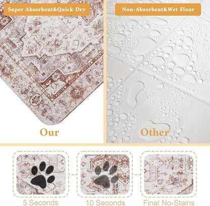 Dog Food Mat for Floors Waterproof Pet Placemat Cat Feeding Bowls Mats for Food and Water, Eco-Friendly Dog Accessories Diatomite Pets Supplies 16" X 24"