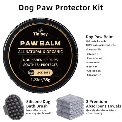 Dog Paw Cleaner for Large Dogs With 3 Towels & Bath Brush, Muddy Foot Washer for Pets