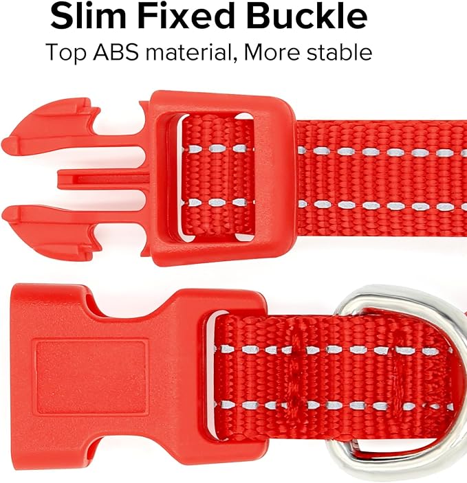 BSEEN LED Dog Collar - Rechargeable Light Up Dog Collar for Small Dogs& Cats, Reflective Adjustable Puppy Collar Safety Dog Lights for Night Walking (Red, XS)