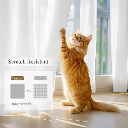 NICETOWN Non-See-Through White Sheer Curtains 63 inches Long 2 Panels, 62" Wide Grommet Window Curtains Drapes for Bathroom, Kitchen, Bedroom- Light Filtering Elegant Window Drapes