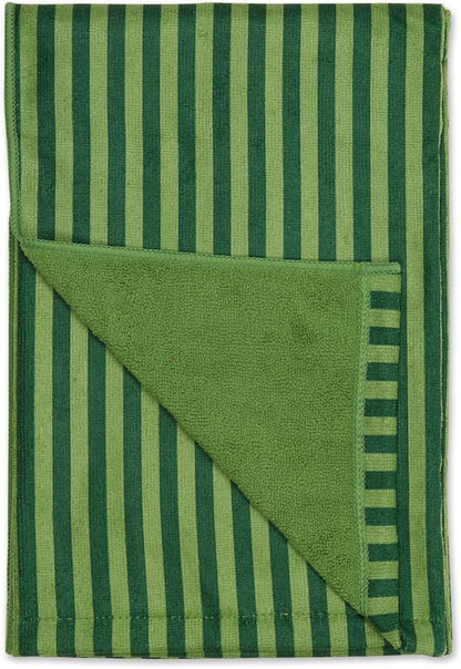 Bone Dry Pet Grooming Towel Collection Absorbent Microfiber X-Large, 41x23.5", Striped Hunter Green