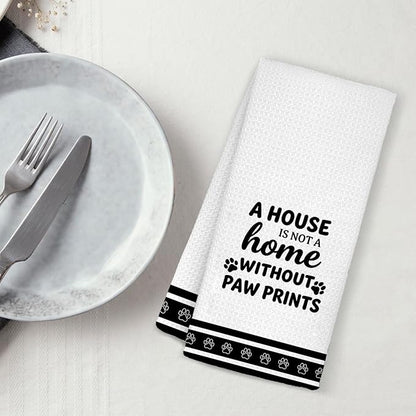 Dog Kitchen Towels, Dog Mom Dad Lovers Owner Gifts for Women Men Dish Tea Towels, Pet Lover Gifts Decorative Hand Towels for Kitchen Bathroom Decor, 16x24 Inch